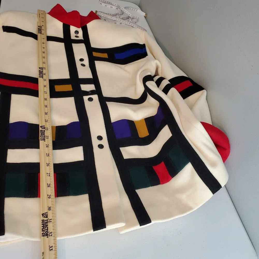International Scene Vintage Mondrian Style Wool Jacket Colorblock Rainbow 12